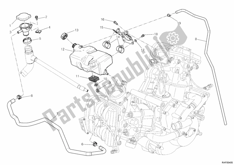 Alle onderdelen voor de Tank, Waterreservoir van de Ducati Diavel AMG USA 1200 2013